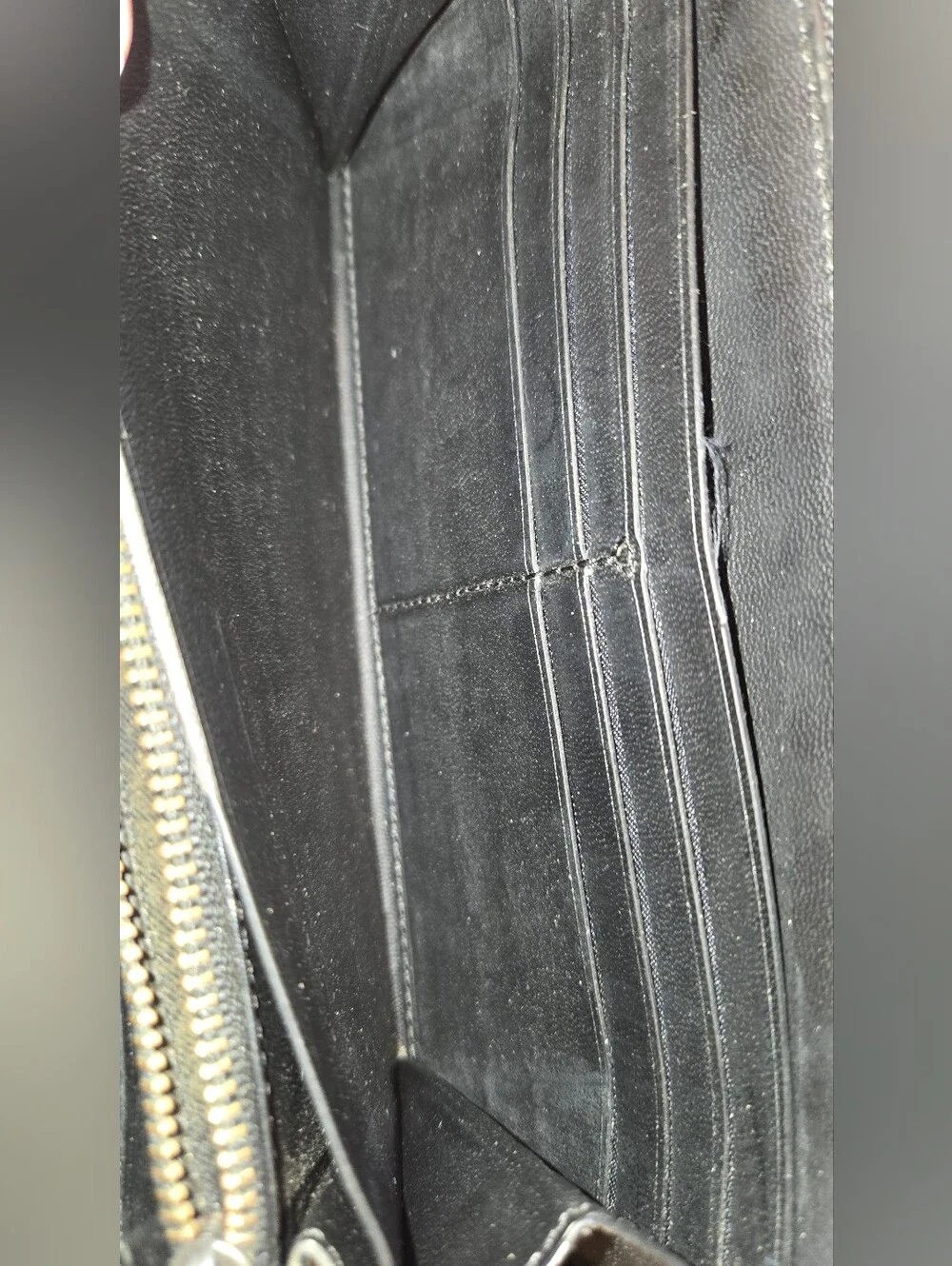 Coach Black Perforated Leather Zip Around Wallet - Picture 13 of 16